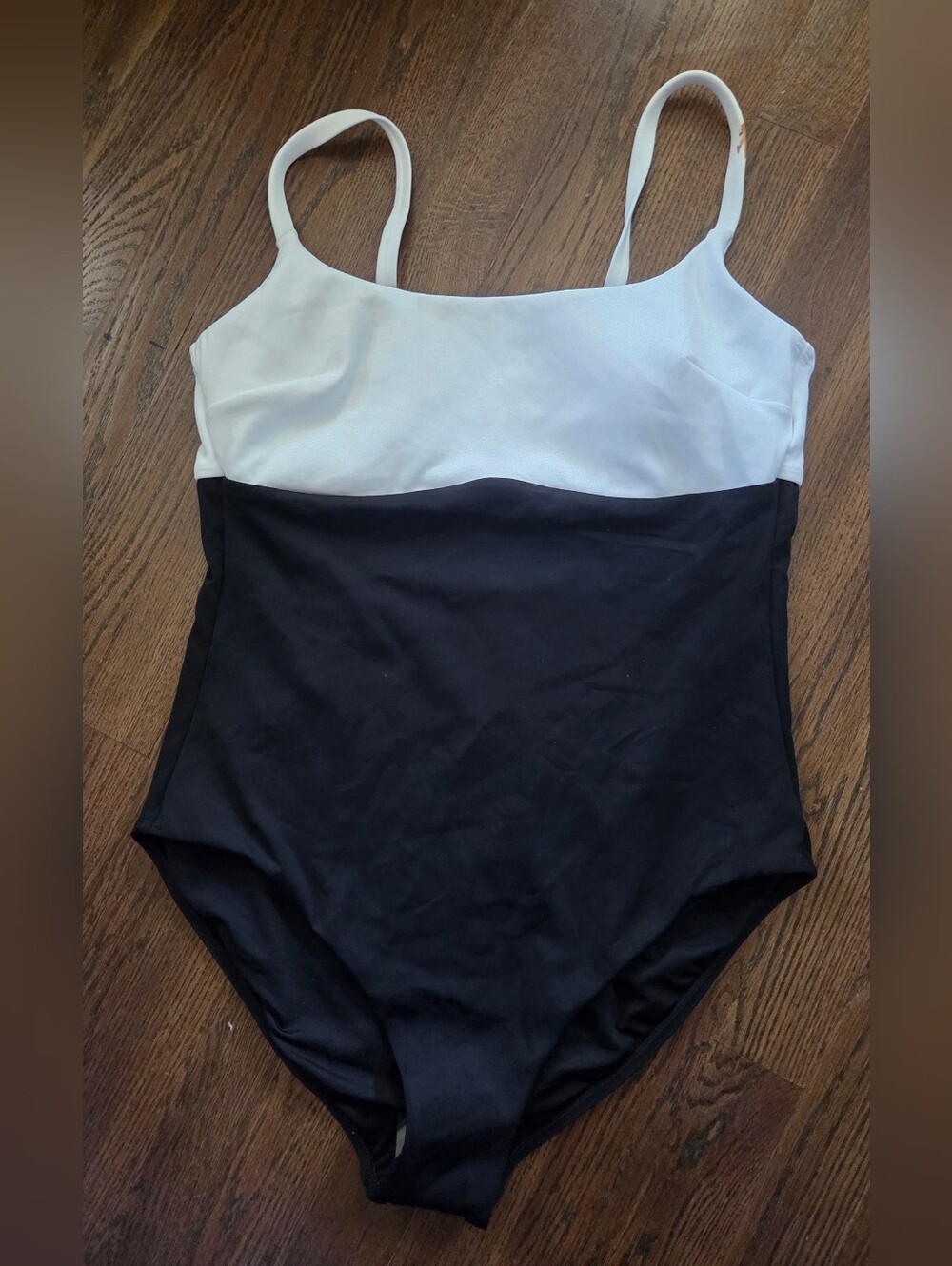 New Shade & Shore Womens Large 12/14 Black/White Swimsuit